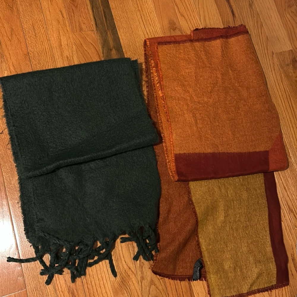 MUST GO BY FEB 28. Bundle of two oversized scarves. Only wore the green one once